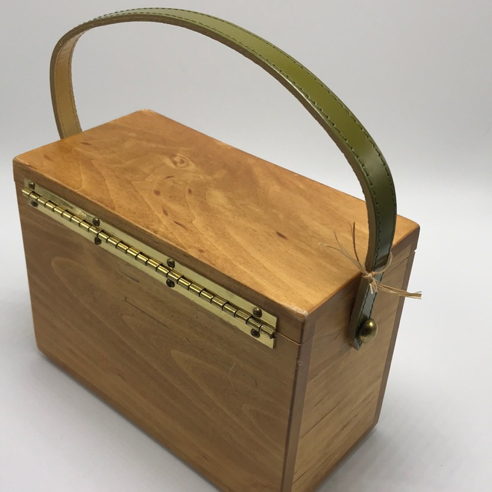 🦋NWT VINTAGE HANDMADE WOODEN PURSE BY DRAGONFLY - Picture 5 of 15